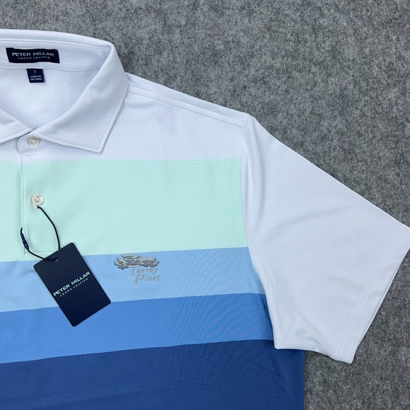 Peter Millar Polo Shirt Mens Large Torrey Pines Crown Crafted Performance‎ Golf - Picture 7 of 15